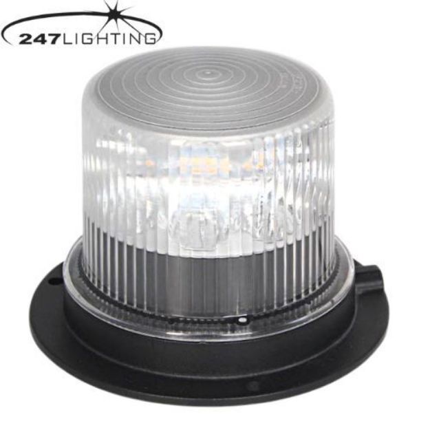 Picture of Amber LED Clear Lens 3 Bolt Compact Beacon